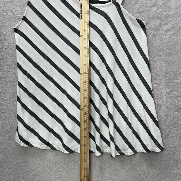 Anthropologie Sunday In Brooklyn Top Women’s Small Gray Striped Asymmetric Strap - Picture 7 of 11